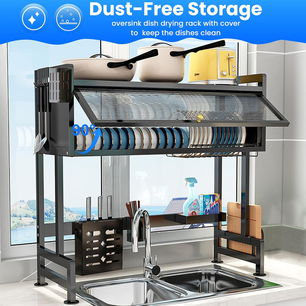 Kitchen Sink Rack with Dust-Proof Cover
