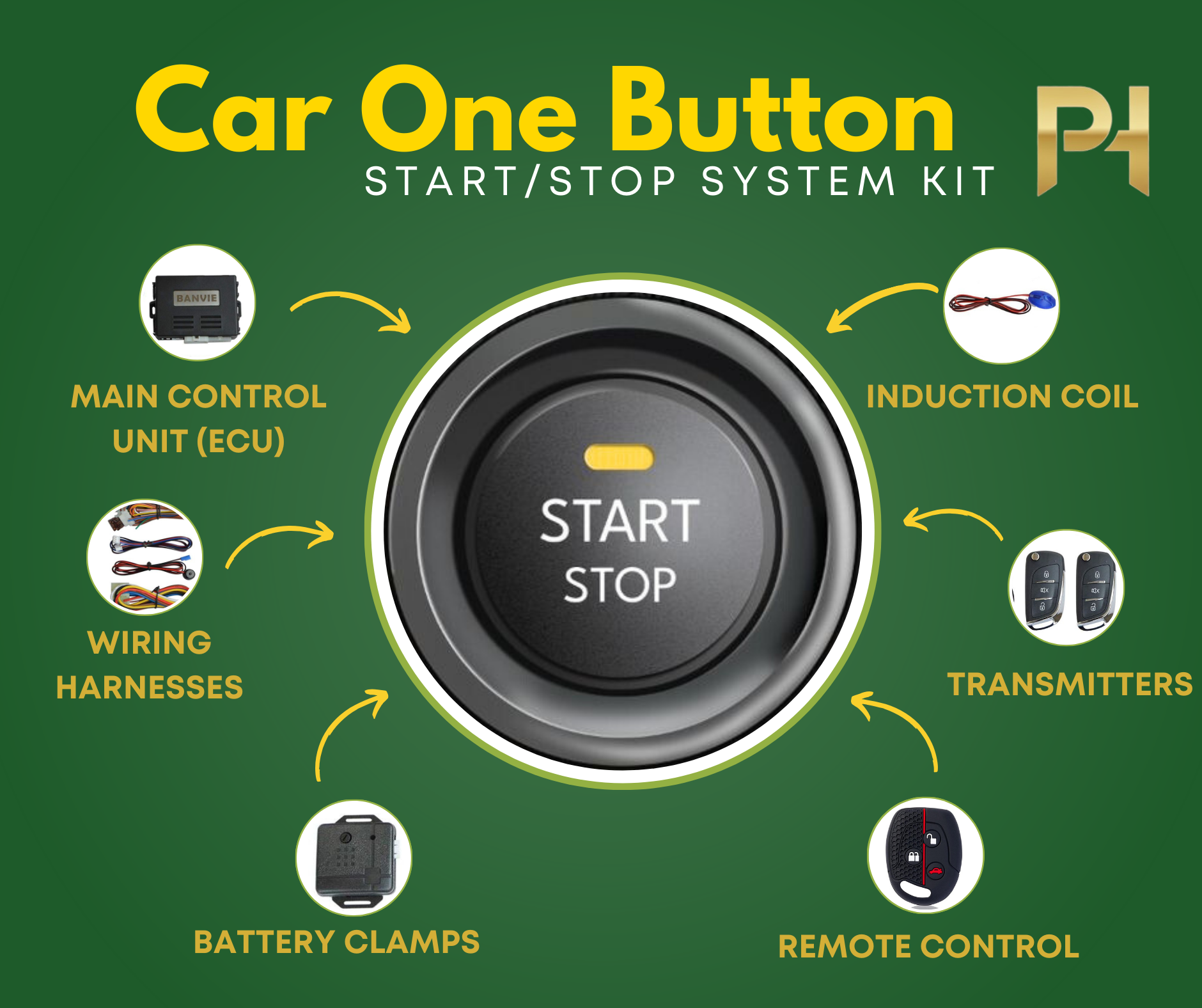 Car One Button Start/Stop System Kit