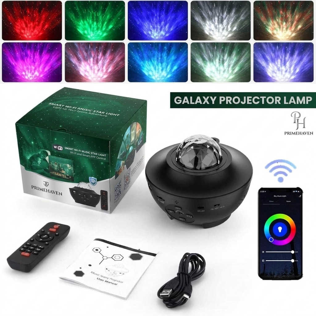 Galaxy Projector Night Lamp | Star & Nebula | Bluetooth | USB