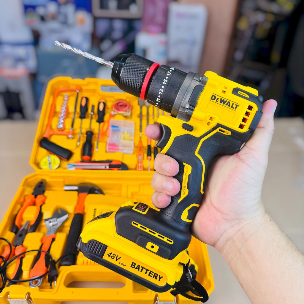 DeWalt 36V Commercial Drill Machine | 117-Piece Set | Brushless & Carbon